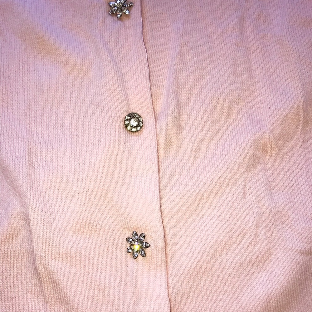 Pink Cashmere Cardigan W/Ornate Buttons - Picture 5 of 7